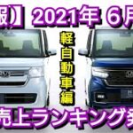 新車売上ランキング！2021年6月・軽自動車編！新型N-BOX、新型N-ONEの販売台数が！