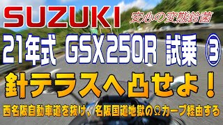 SUZUKI GSX250R　試乗③　西名阪自動車道～名阪国道 Ωカーブ！ 初心者にはお勧め出来ない針テラス突撃！ #39