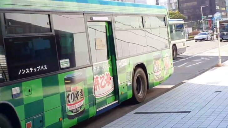 オアシス21の前城北自動車学校送迎バス、新型車両NF491栄14系統上飯田ゆき、