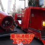 6ハイパーレスキュー 新型資機材搬送車にエアコア積載作業 東京消防庁 消防救助機動部隊 無人走行放水装置
